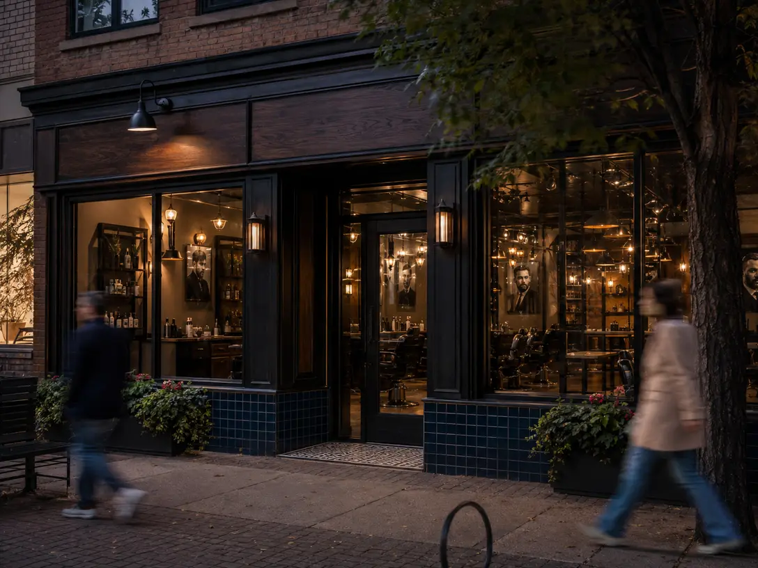 Exterior of Razor & Oak Oliver location